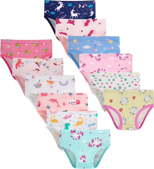 Boboking Girls Soft Underwear Toddler Kids Briefs Cotton Panties 12-pack