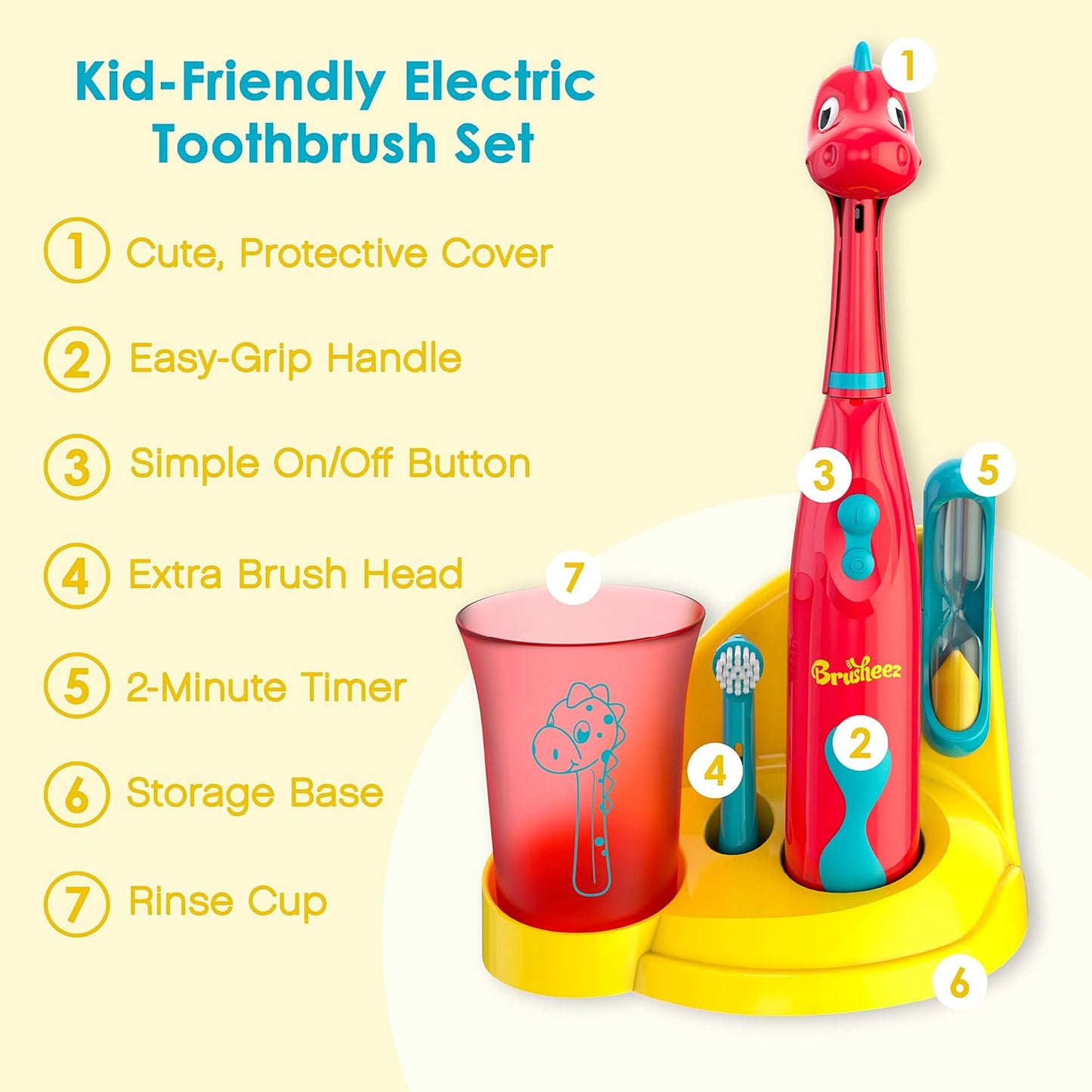 Brusheez Kids’ Electric Toothbrush Set - Safe & Effective for Ages 3+ - Parent Tested & Approved