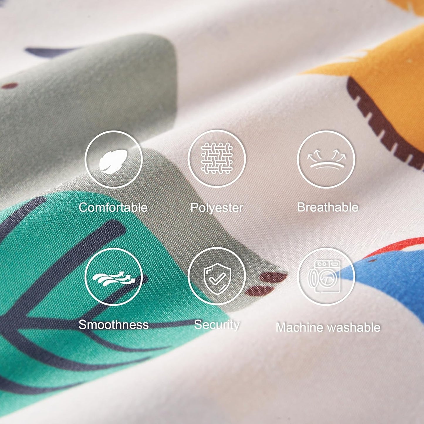 TILLYOU Toddler Pillowcases 13 x 18 Travel Pillow Case 2 Pack, Kids Pillowcases Machine Washable with Envelope Closure, Animal Geometry & Blue