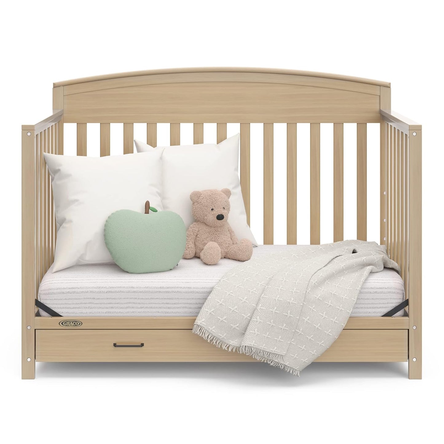 Graco Benton 5-In-1 Convertible Crib With Drawer (Driftwood) - Converts From Baby Crib To Toddler Bed, Daybed And Full-Size Bed, Fits Standard Full-Size Crib Mattress, Adjustable Mattress Support Base