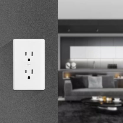 Decorator Wall Plate 1-Gang Duplex Electrical Outlet Cover Plates,Unbreakable Polycarbonate Thermoplastic, White (10-Pack, Single Duplex)
