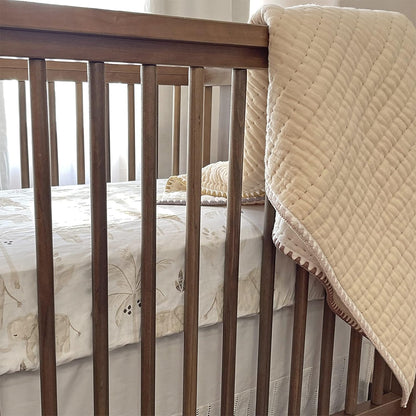 Crane Baby Safari Nursery Decor Crib Sheet, 100% Cotton Fitted Sheet for Standard Mattress 28in X