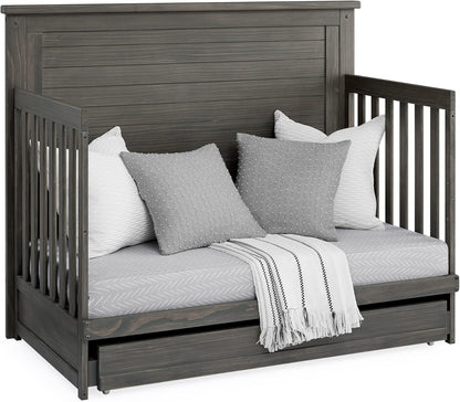Delta Children Simmons Kids Caden 6-in-1 Convertible Crib with Trundle Drawer, Greenguard Gold