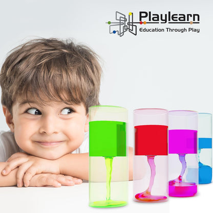 Playlearn 8" Sensory Ooze Tube Liquid Timer - Sensory Tube Ooze Timer (Blue Slow)