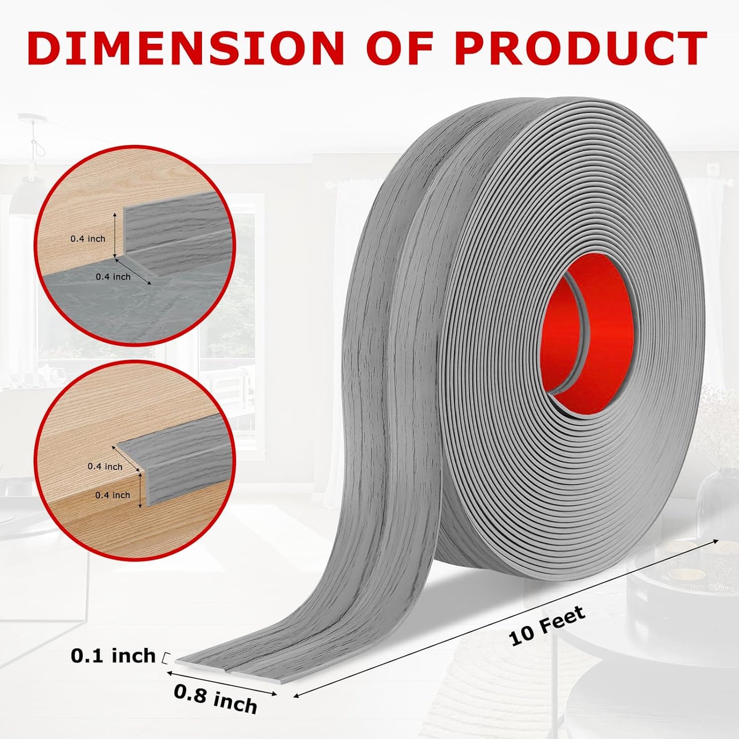 Flexible Wall Corner Protector Moulding Trim Peel and Stick Wall Corner Guards Edge Protector Self Adhesive Molding Trim Strip for Edge Ceiling (Light Gray Wood Grain, 0.8 in x 10 Ft)