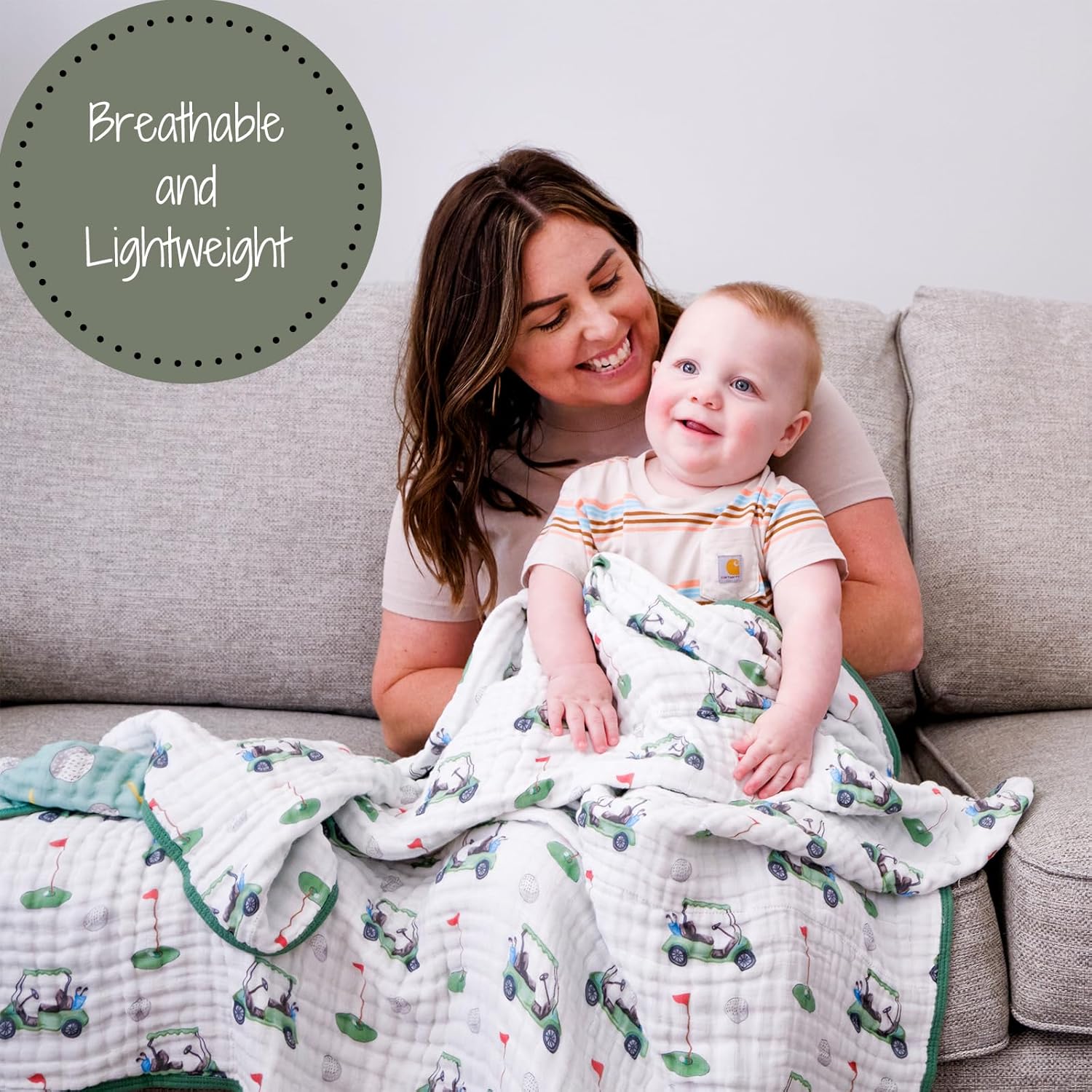 LollyBanks Muslin Baby Blanket 100% Organic Cotton, Muslin Quilt Lightweight, Toddler Blanket for