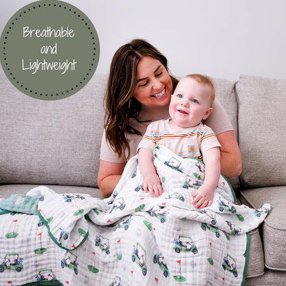 LollyBanks Muslin Baby Blanket 100% Organic Cotton, Muslin Quilt Lightweight, Toddler Blanket for