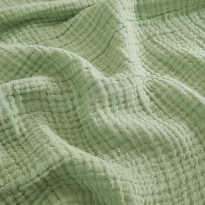 EMME Cotton Twin Blanket for Couch Soft Airy Muslin Bed Blankets Lightweight Breathable Blanket All Season Gauze Blanket, Sage Green