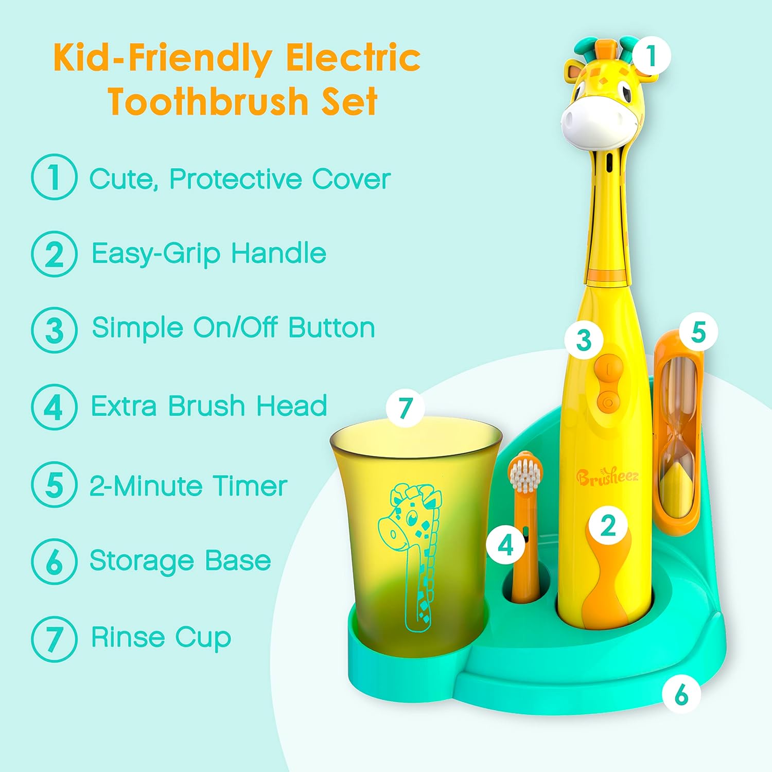 Brusheez Kids’ Electric Toothbrush Set - Safe & Effective for Ages 3+ - Parent Tested & Approved
