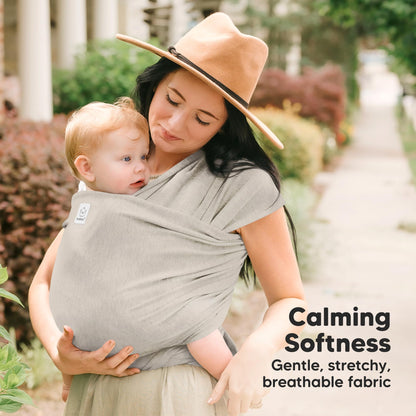 KeaBabies Baby Wrap Carrier, All in 1 Original Baby Carrier (Stone Gray)