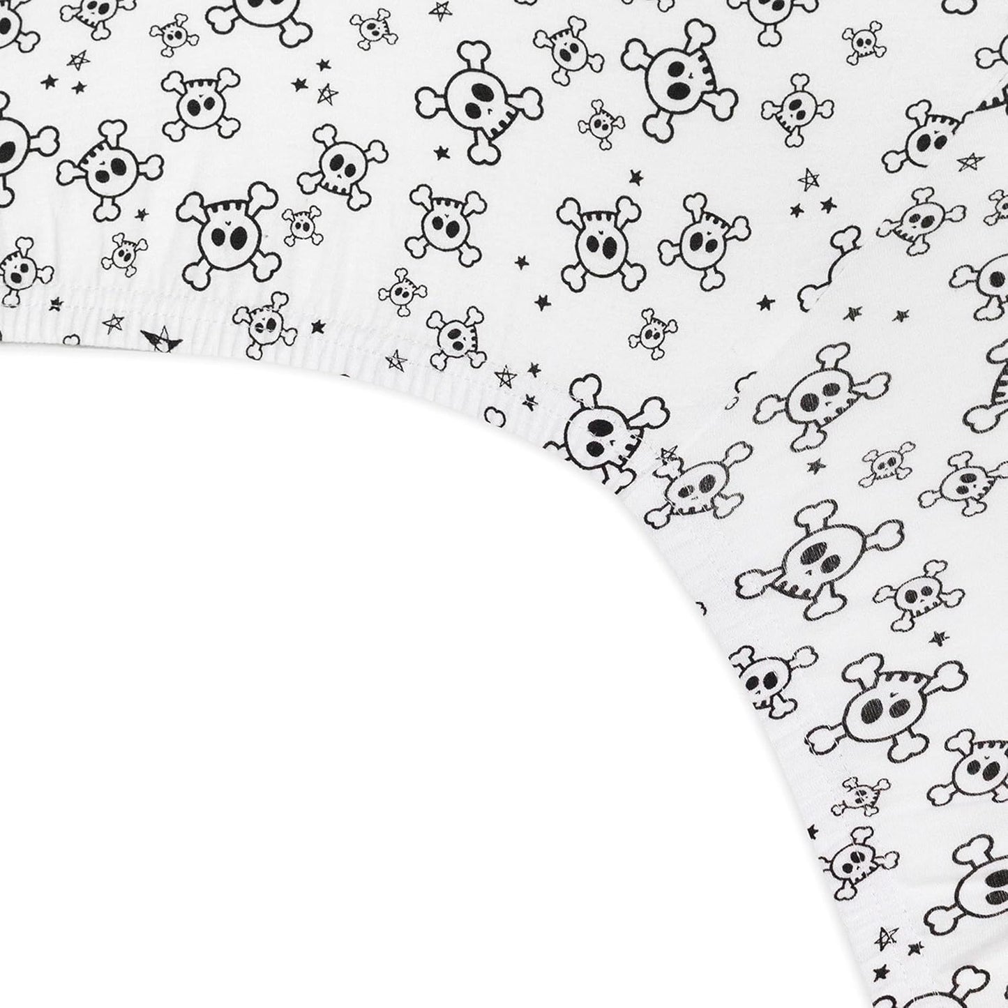 HonestBaby Boys Organic Cotton Changing Pad Cover, Tossed Skulls, One Size