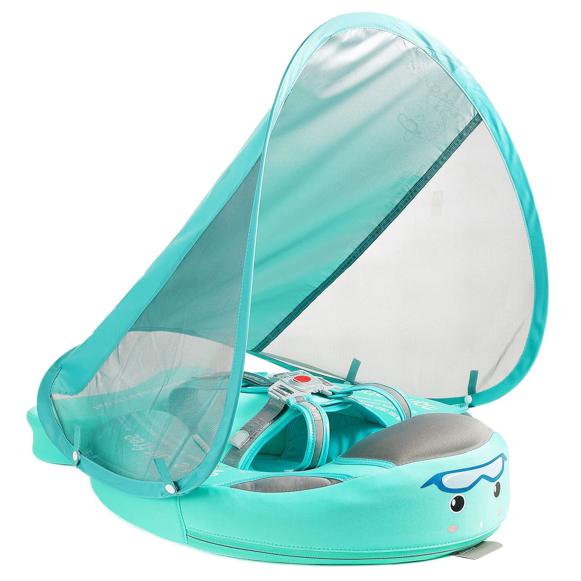 Mambobaby Float with Canopy – Baby Swim Float with Tail, New Upgraded Non-Inflatable Solid Baby