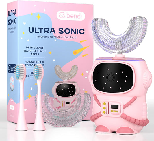 Sensory 360 Round U-Shaped Astronaut Design Mouthguard Electric Toothbrush for Kids Ages 2-7