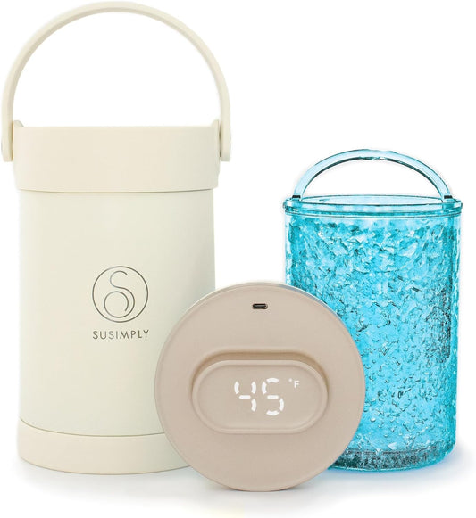 Portable Cooler, Breastmilk Chiller, Large Real-Time Temperature Display, Double Vacuum Insulation