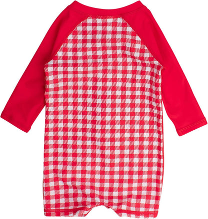 RUGGEDBUTTS Baby/Toddler Boy Swimsuit, One Piece Zipper Rash Guard Sunsuit with UPF 50+ Sun Protection