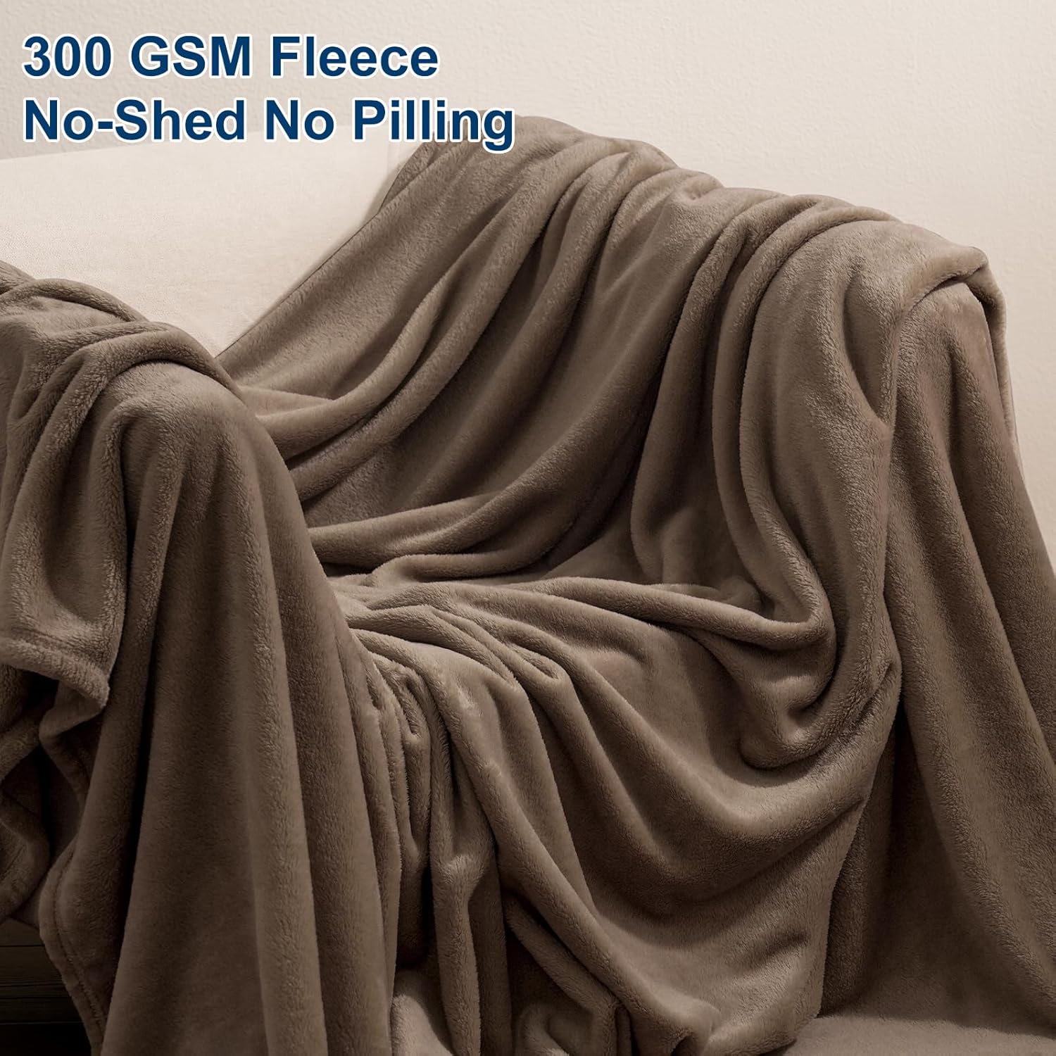PHF Ultra Soft Fleece Blanket Twin Size, No Shed No Pilling Luxury Plush Cozy 300GSM Lightweight
