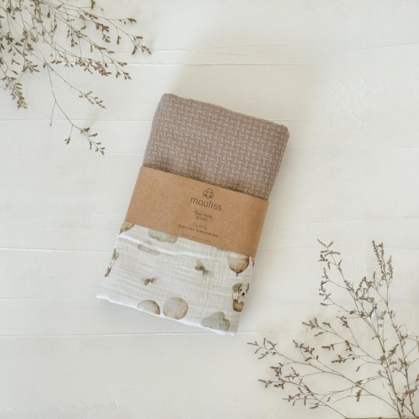 Personalized Baby Blanket with Name – Handmade 100% Organic Cotton Newborn Gift | Custom Knit