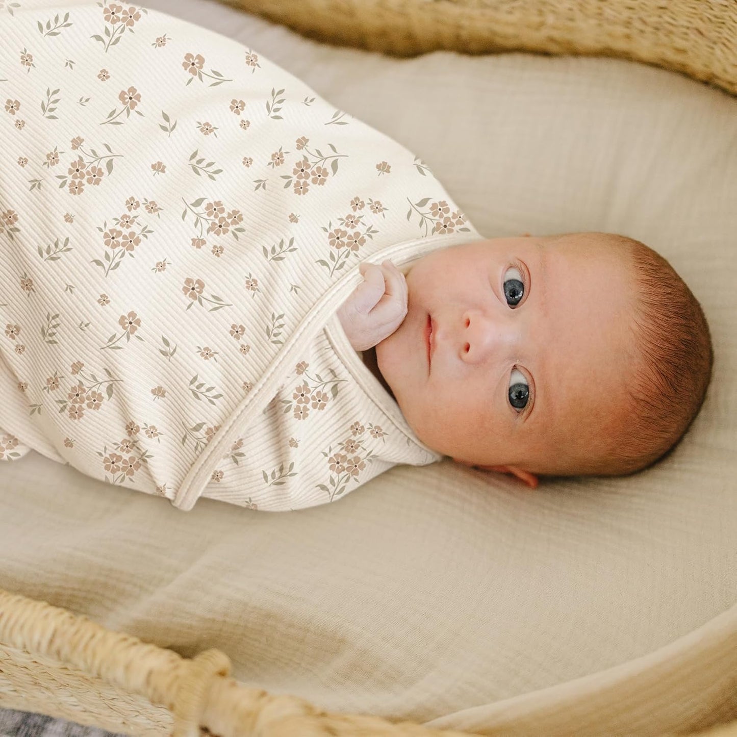 Konssy Knit Baby Blanket 2 Pack, Soft Ribbed Swaddle Receiving Blankets for Boys & Girls
