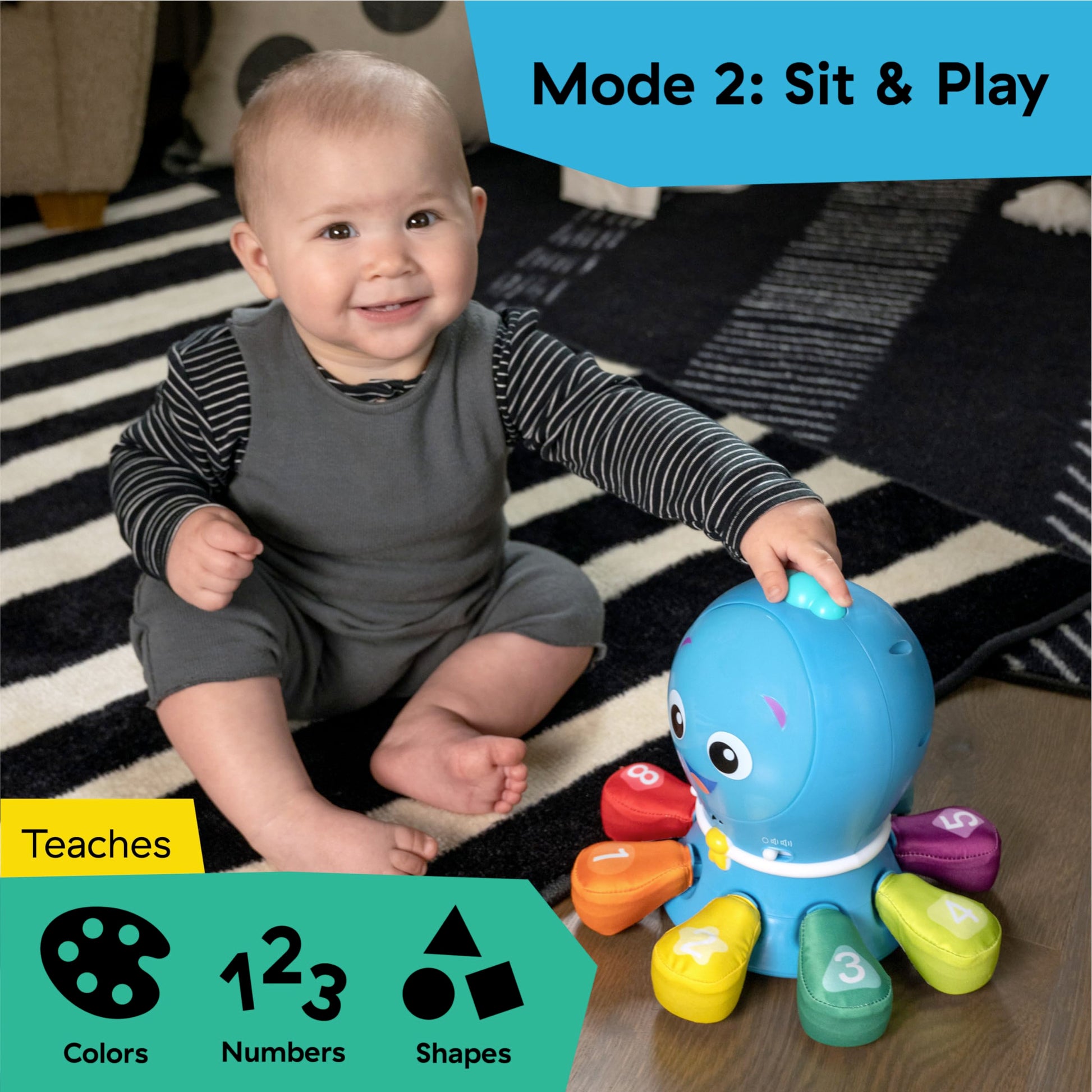 Baby Einstein Ocean Explorers Go Opus Go 4-in-1 Crawl & Chase Activity Learning Toy, Music and