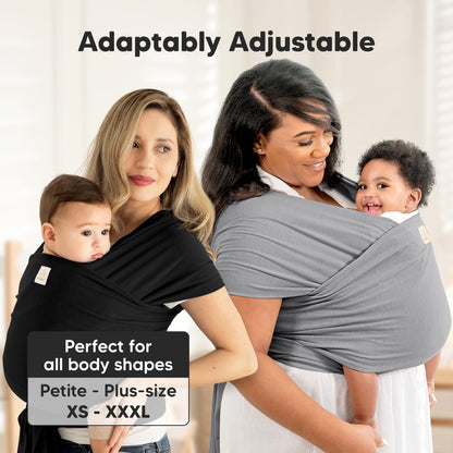 KeaBabies Baby Wrap Carrier, All in 1 Original Baby Carrier (Stone Gray)