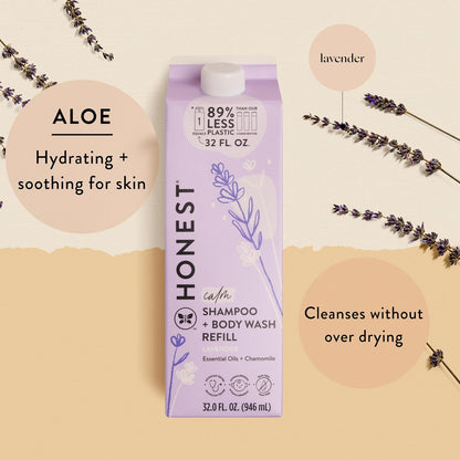 The Honest Company 2-in-1 Cleansing Shampoo + Body Wash Refill Carton | Gentle for Baby | Naturally