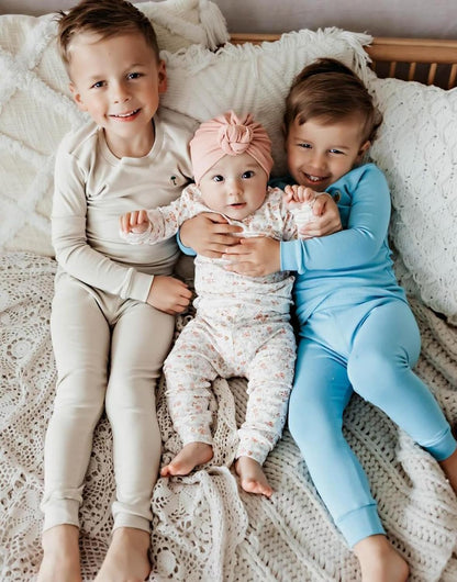 moimoln 6M-8Y Modal Cotton Solid Soft Breathable Baby Toddler Boys Girls Snug fit Pjs Long Sleeve Pajamas Set Sleepwear Daily