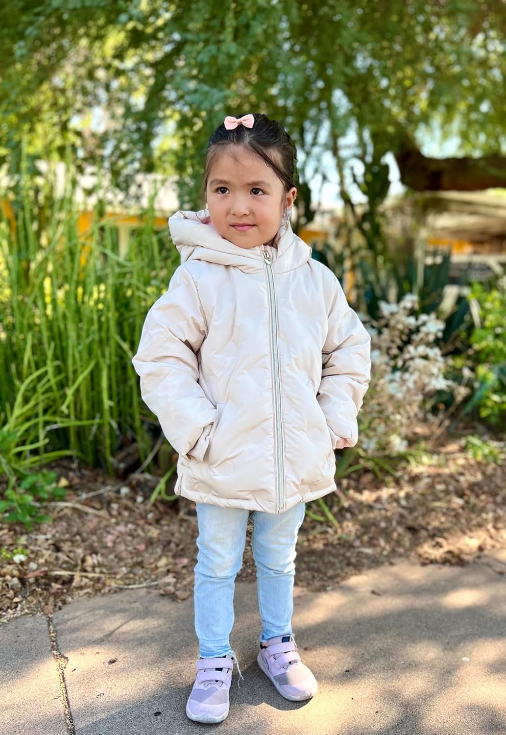 Rokka&Rolla Baby Toddler Girls' Water-Resistant Sherpa Fleece Lined Puffer Jacket Winter Coat