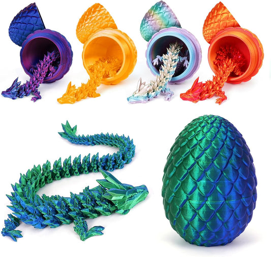 3D Printed Dragon Egg,Dragon Eggs with Dragon Inside,Crystal Dragon Fidget Toys,Full Articulated