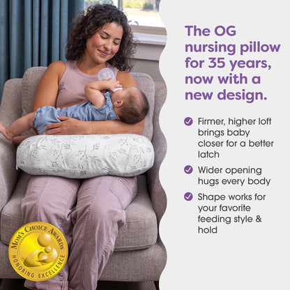 Boppy Nursing Pillow - Ergonomic Bottle & Breastfeeding Pillow with High, Firm, Large Area