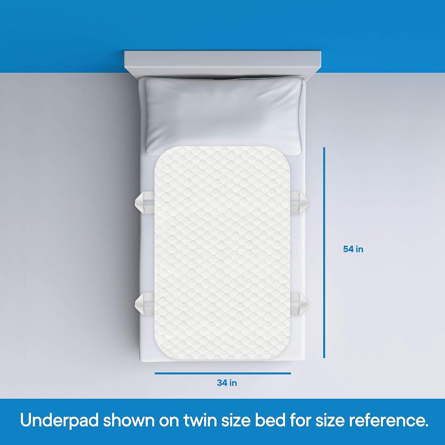 RMS Ultra Soft 4-Layer Washable and Reusable Incontinence Bed Pad - Waterproof Bed Pads with 4