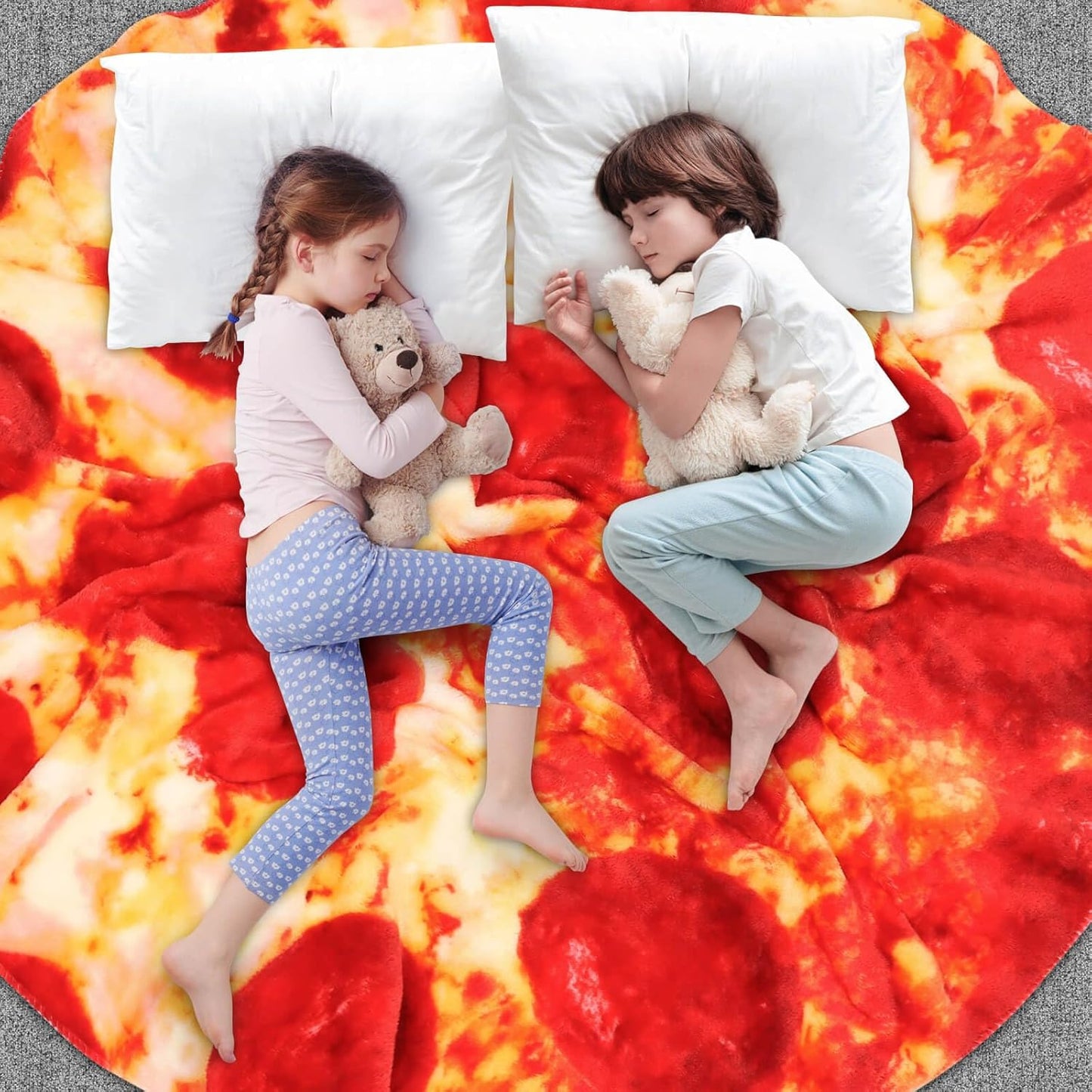 Pepperoni Pizza Blanket White Elephant Gifts for Kids Stuff Useful Adults Teenagers Throw Blankets Wrap Boy Girl Party Novelty Gag Pets Soft Fleece 61in