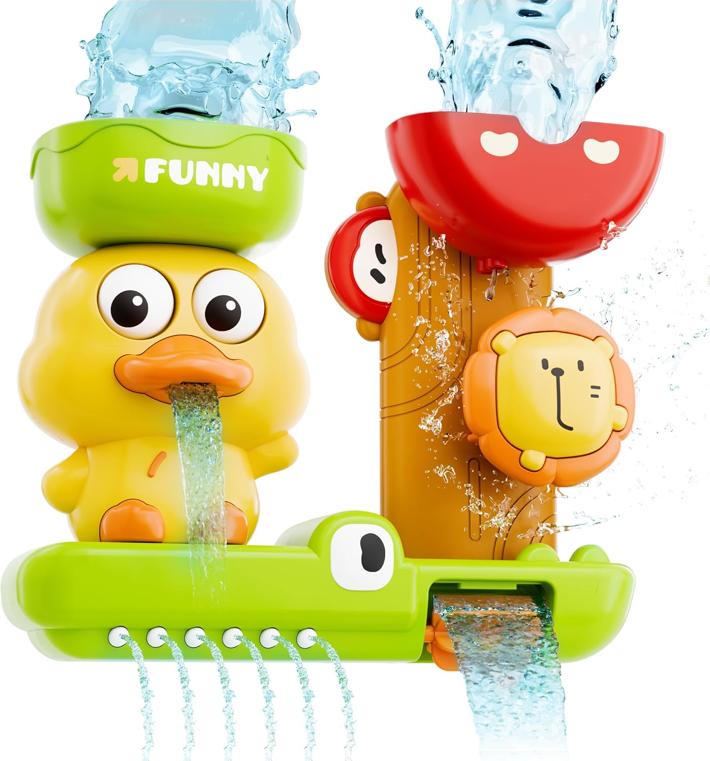 iPlay, iLearn Bath Toys for Toddlers 1-3, Baby Waterfall Bathtub Toy W/ Suction Cup, Kids Bath Tub