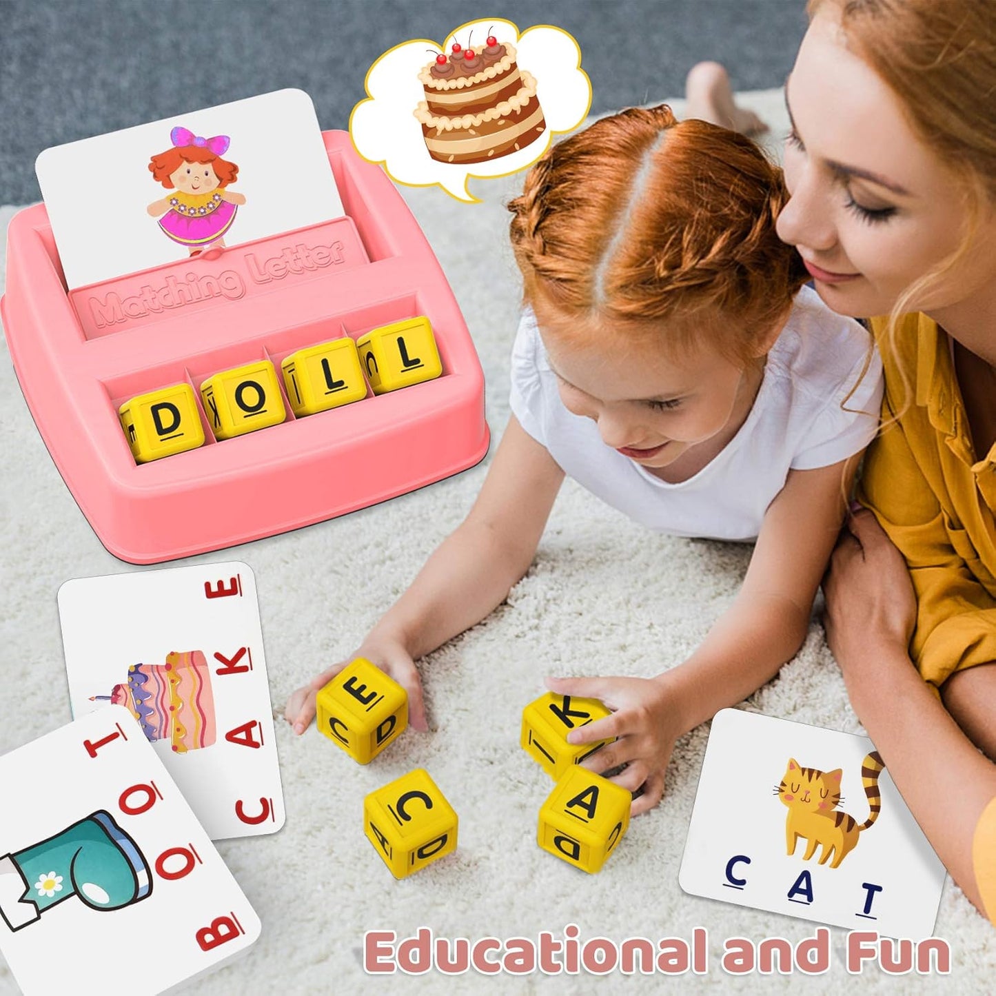 Educational Toys for 3-5 Year Old Girls Gifts, Matching Letter Game Preschool ABC Learning Toys for Kids Ages 4-8 Years, Christmas Birthday Gifts for Toddler Toys Age 2-4