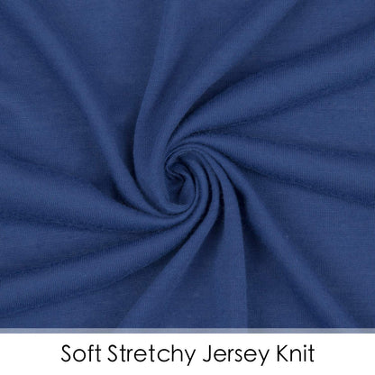 TILLYOU Changing Pad Cover Set in Soft Jersey Material - Fits 32"/34''x16 Contoured Pad for Babies, Navy Blue & Lt Green