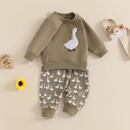 WZTYYDS Toddler Boy Clothes 2T 3T 4T 5T Fall Outfits Baby Pullover & Pants Sets Kids Winter 2Pcs Sweatsuit