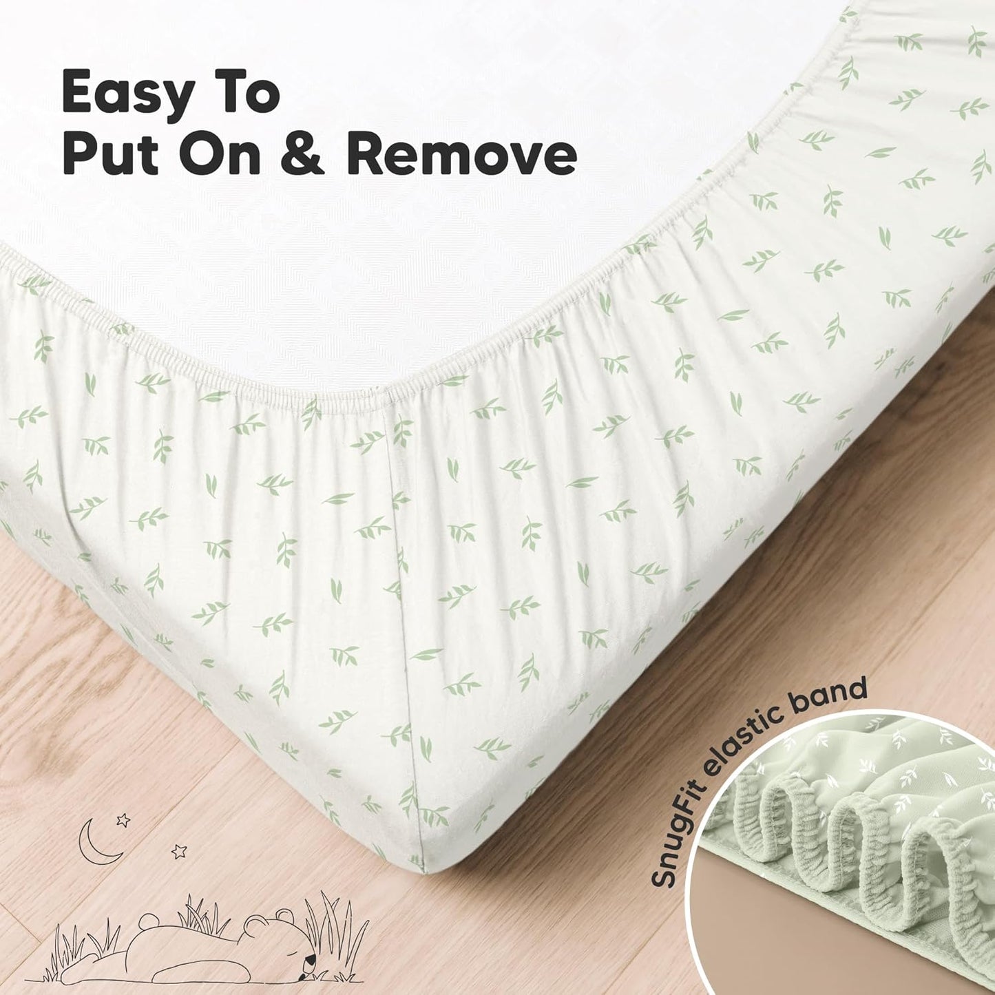 KeaBabies 2-Pack Organic Crib Sheets for Boys, Girls - 52x28 Fitted Crib Mattress Sheet Neutral