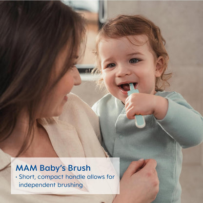 MAM Learn to Brush Set (1 Baby's Brush Toothbrush, 1 Training Brush, 1 Safety Shield), Baby