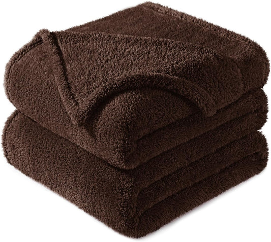Exclusivo Mezcla Twin Size Flannel Fleece Blanket, Super Soft Velvet Plush Bed Blanket, Fuzzy Cozy and Warm for All Seasons, 60x80 Inches, Coffee