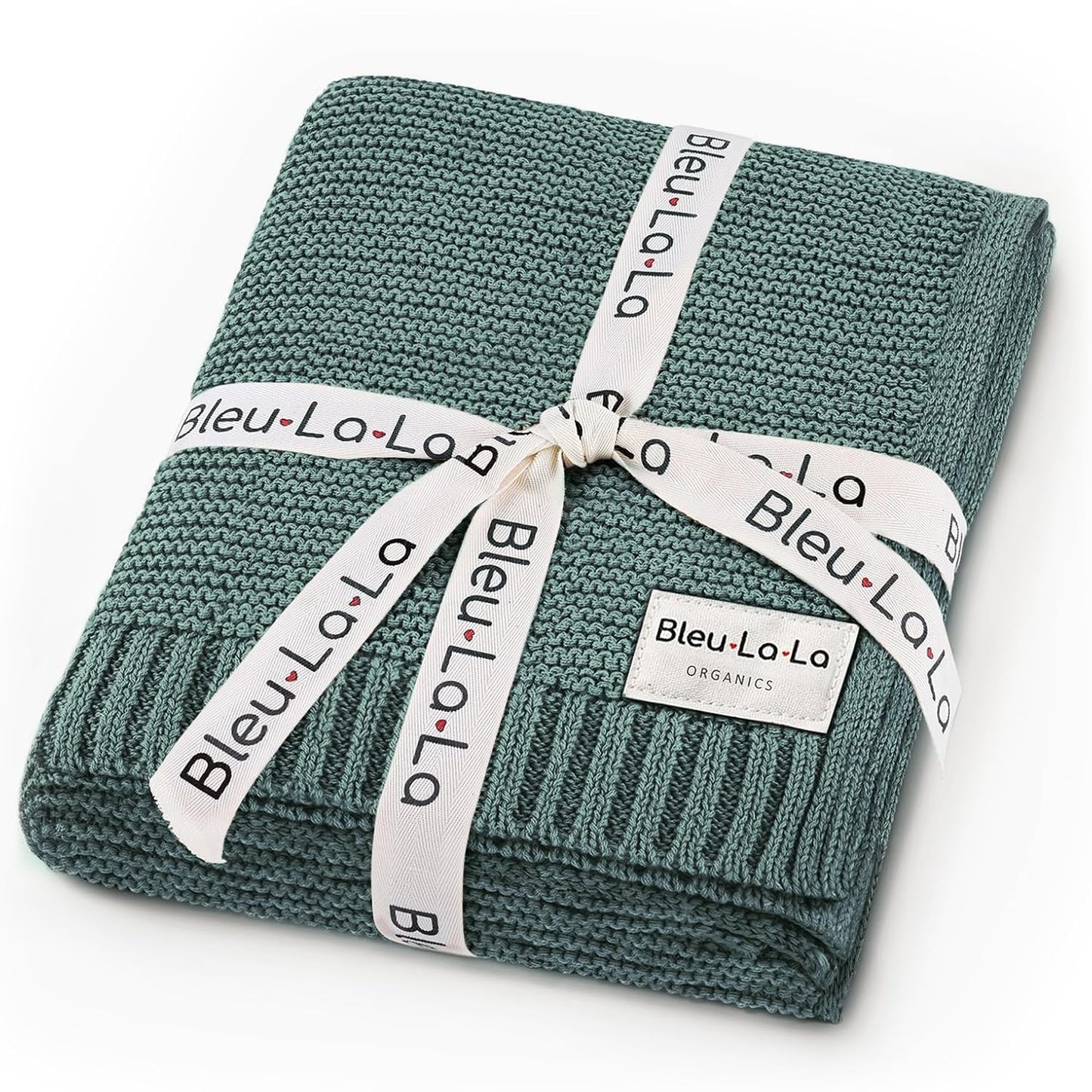 Heritage Knit 100% Organic Cotton Baby Swaddle Blanket for Boys and Girls - Soft Warm Cozy Unisex