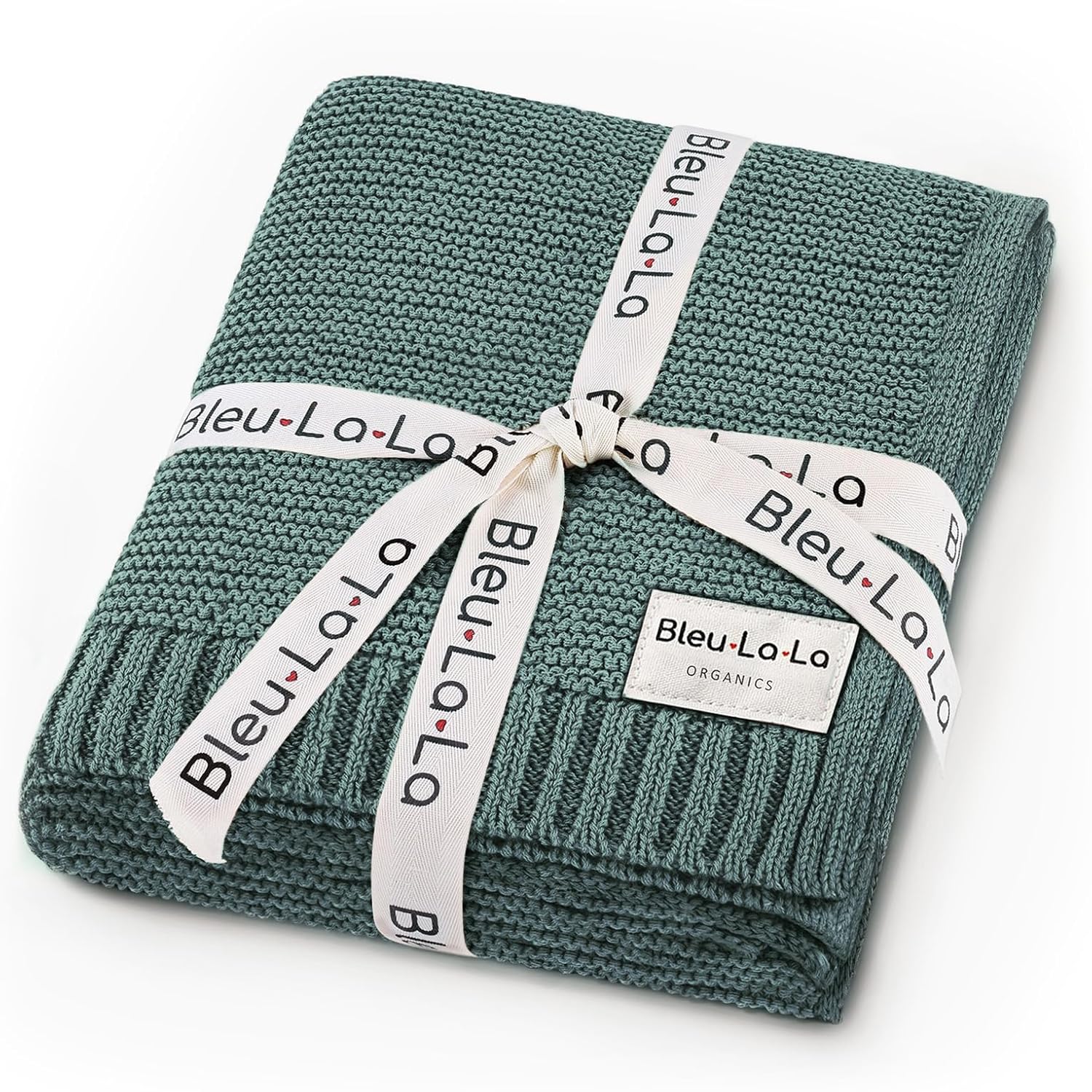 Heritage Knit 100% Organic Cotton Baby Swaddle Blanket for Boys and Girls - Soft Warm Cozy Unisex