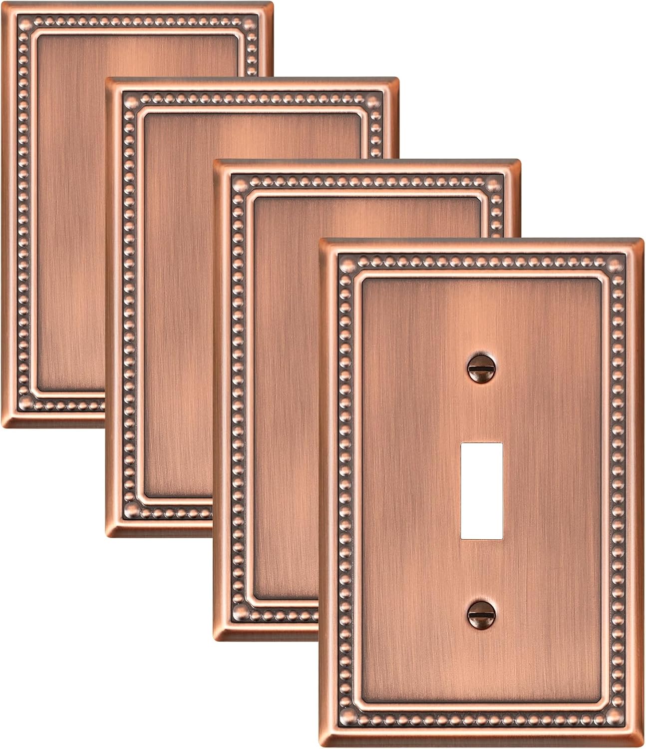 4-Pack Single Toggle Light Switch Cover Plate, Pearls Decorative Switch Plate Covers, Antique