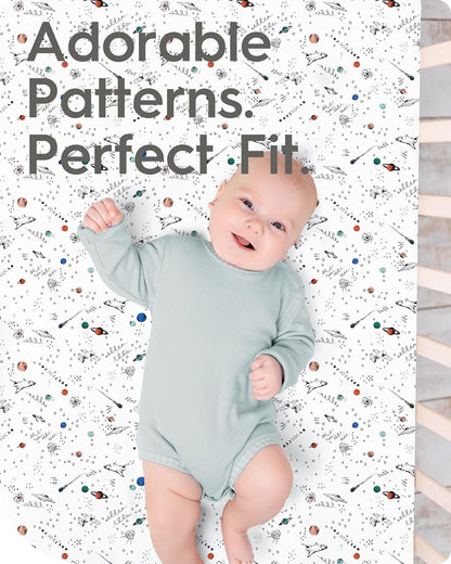 Baby Crib Sheets Boy Girl for Standard Crib Mattress - Ultra Soft Jersey Knit Neutral Crib Mattress Sheet, Safe and Snug, Durable, Stylish Crib Sheet Fitted, 28''x52''x9'' Extra Deep Pocket