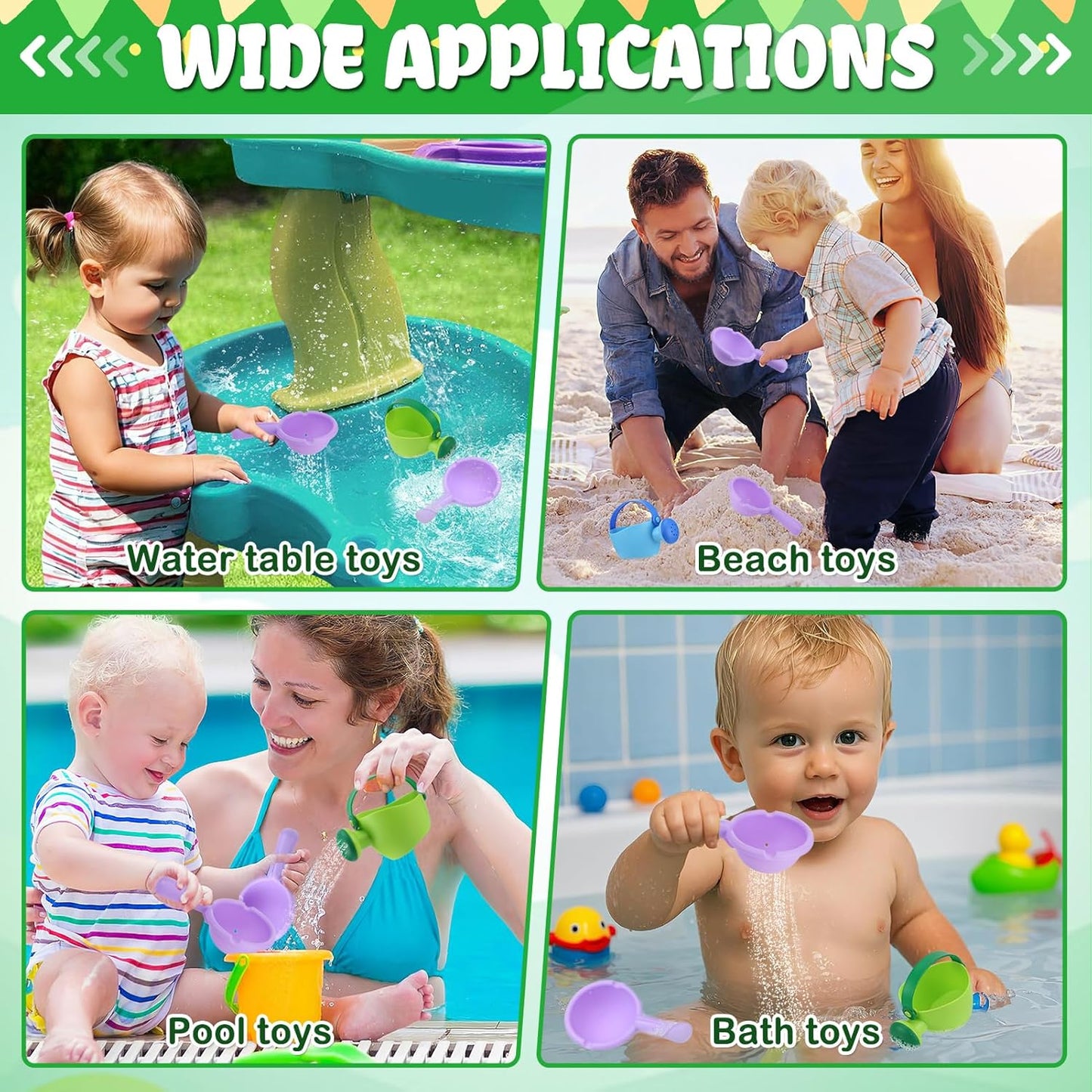Small Soft Bath Toys for Toddlers 1-3 - Super Easy to Clean Water Table Toys Baby Tub Swimming Pool