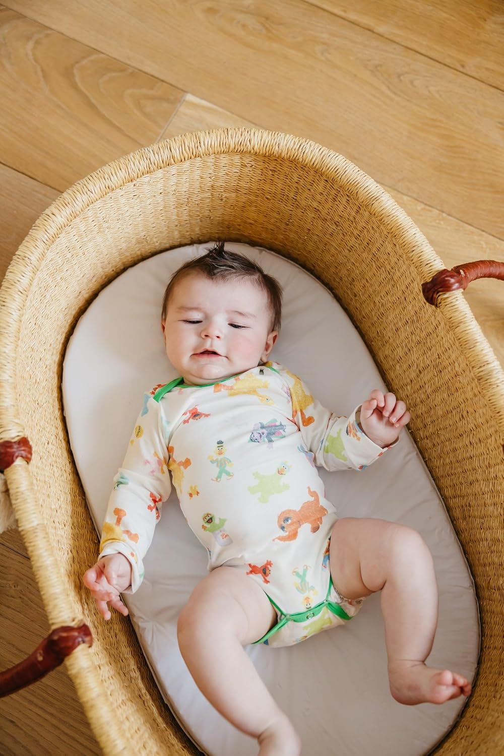 Copper Pearl Long Sleeve Bodysuit Baby: Ultra Soft Baby for Newborns, Boys, and Girls - Stylish, Comfortable, Overlap Shoulders, Premium Knit Fabric - 0-3 Months, Sesame Friends