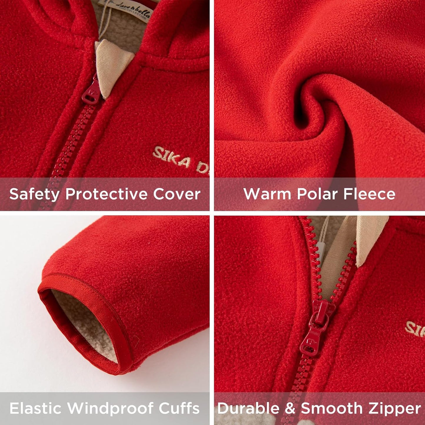 DAVE&BELLA Toddler Fleece Jacket, Baby Boys Girls Animal-shaped Hooded Zipper Long Sleeve Warm Spring Autumn Outerwear Coat