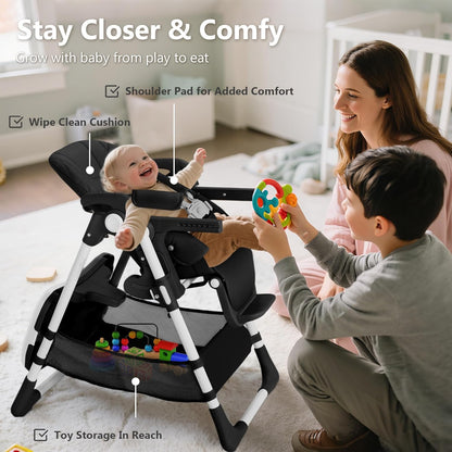Kinder King Convertible Baby High Chair, Adjustable Feeding Chair for Babies and Toddlers with