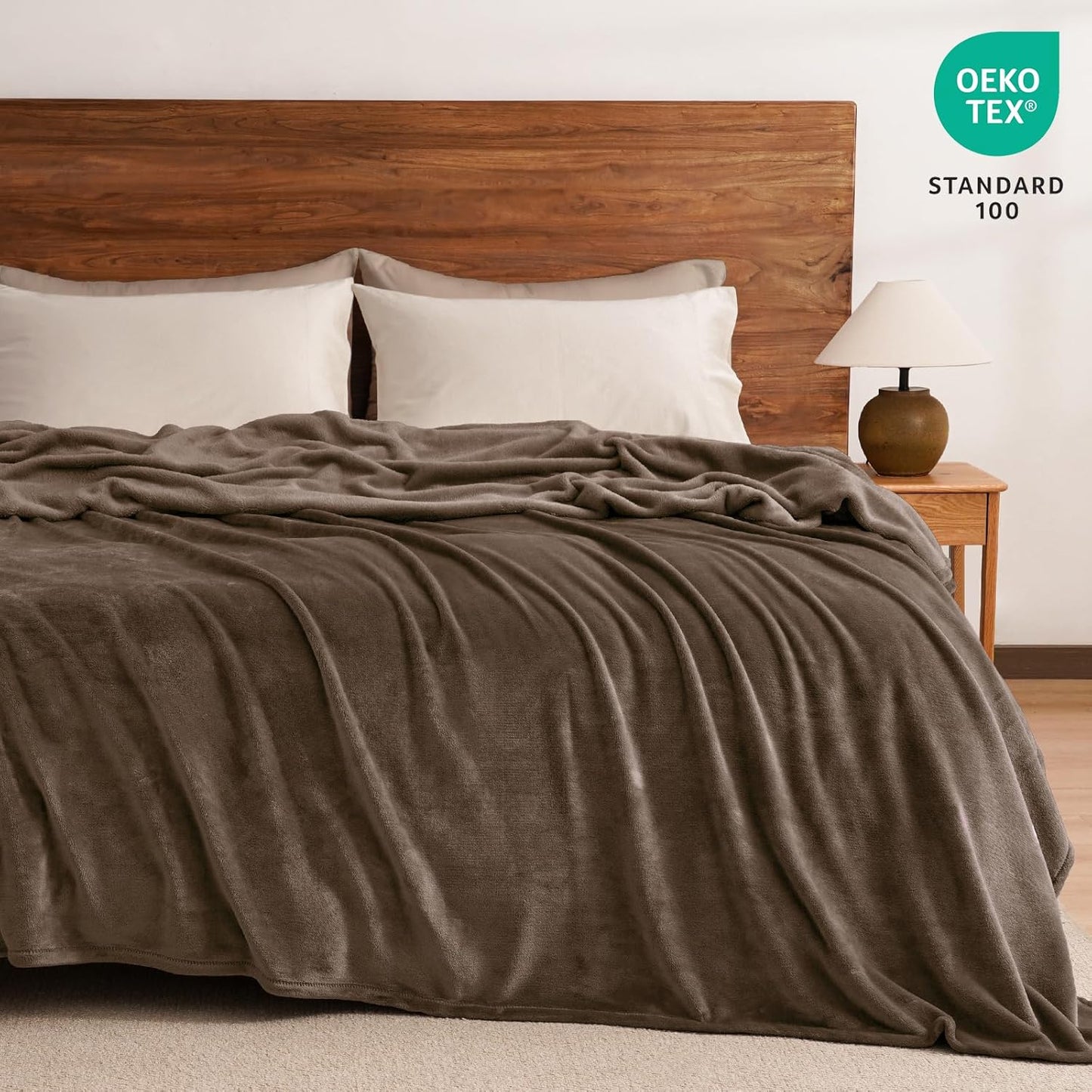 PHF Ultra Soft Fleece Blanket King Size, No Shed No Pilling Luxury Plush Cozy 300GSM Lightweight