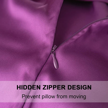 Mulberry Silk Pillowcase for Hair and Skin,Queen Size Cooling Silk Pillow Case with Hidden Zipper,Allergen Proof Dual Sides Soft Breathable Smooth Silk Pillow Cover for Women(Queen,Purple)
