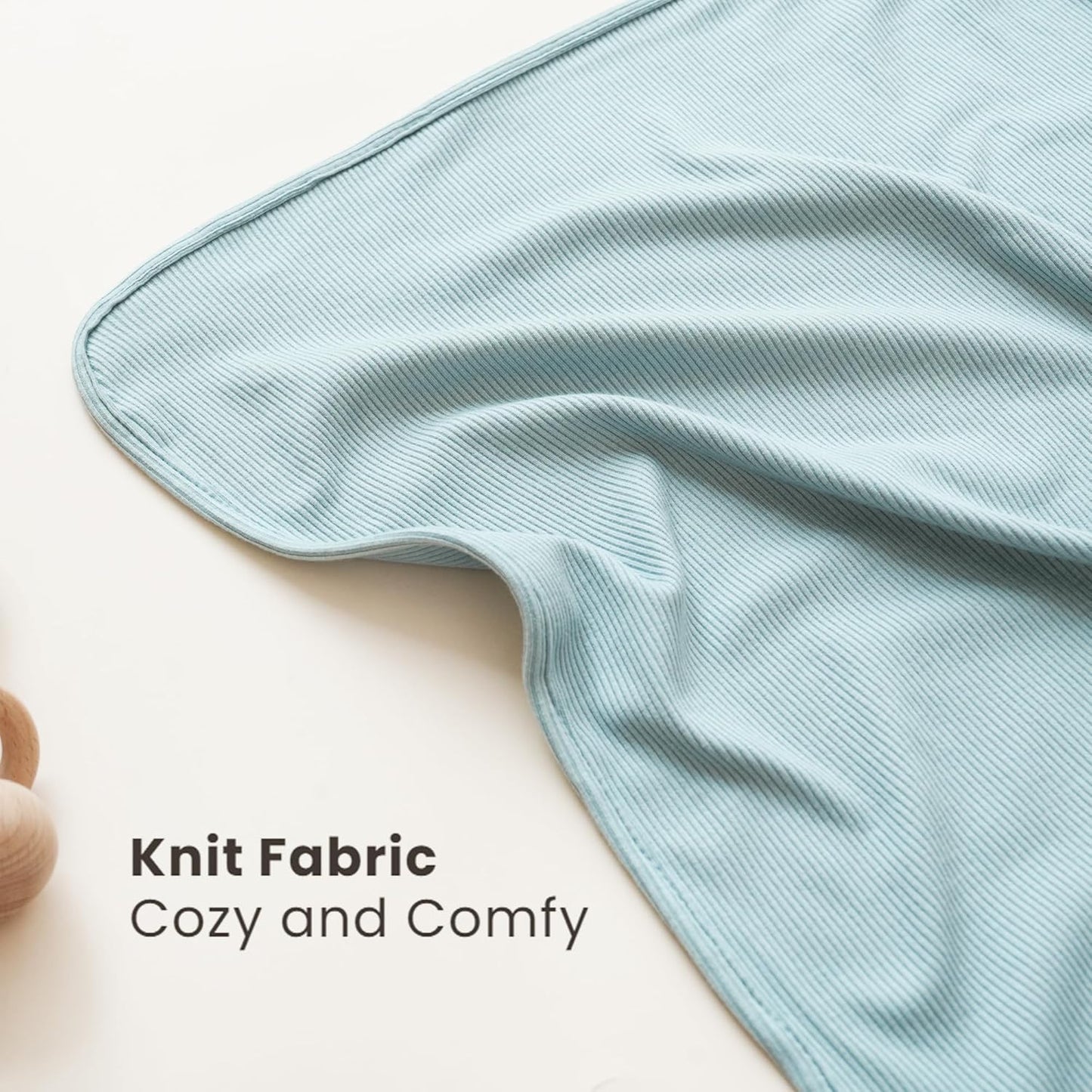 Konssy Knit Baby Blanket 2 Pack, Soft Ribbed Swaddle Receiving Blankets for Boys & Girls