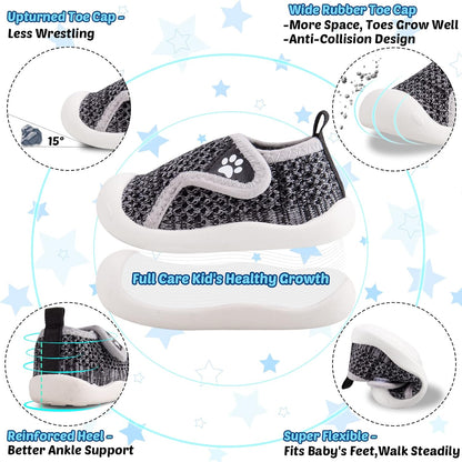 Charrost Toddler Baby Girl Boy First Walking Shoes Checkered Sneakers Sizes 3/4/5/6/7/8T. Soft, Cute,Flexible for First Walkers. Non-Slip, Slip On, Wide Toe Box Indoors Outdoors